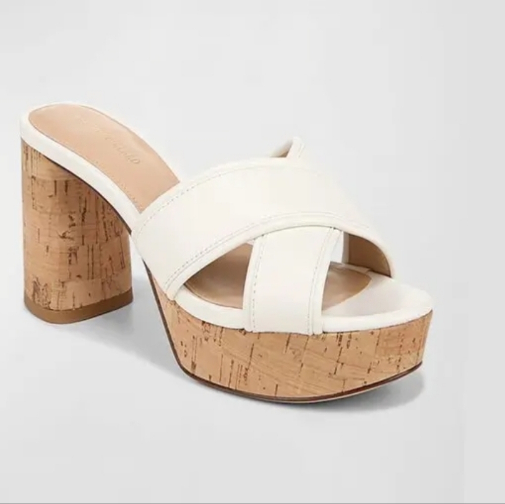 VERONICA BEARD $350 Dory Leather Crisscross Platform Sandals Sz 10 NWT